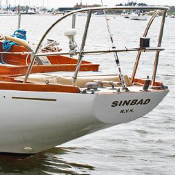 Stern with name on